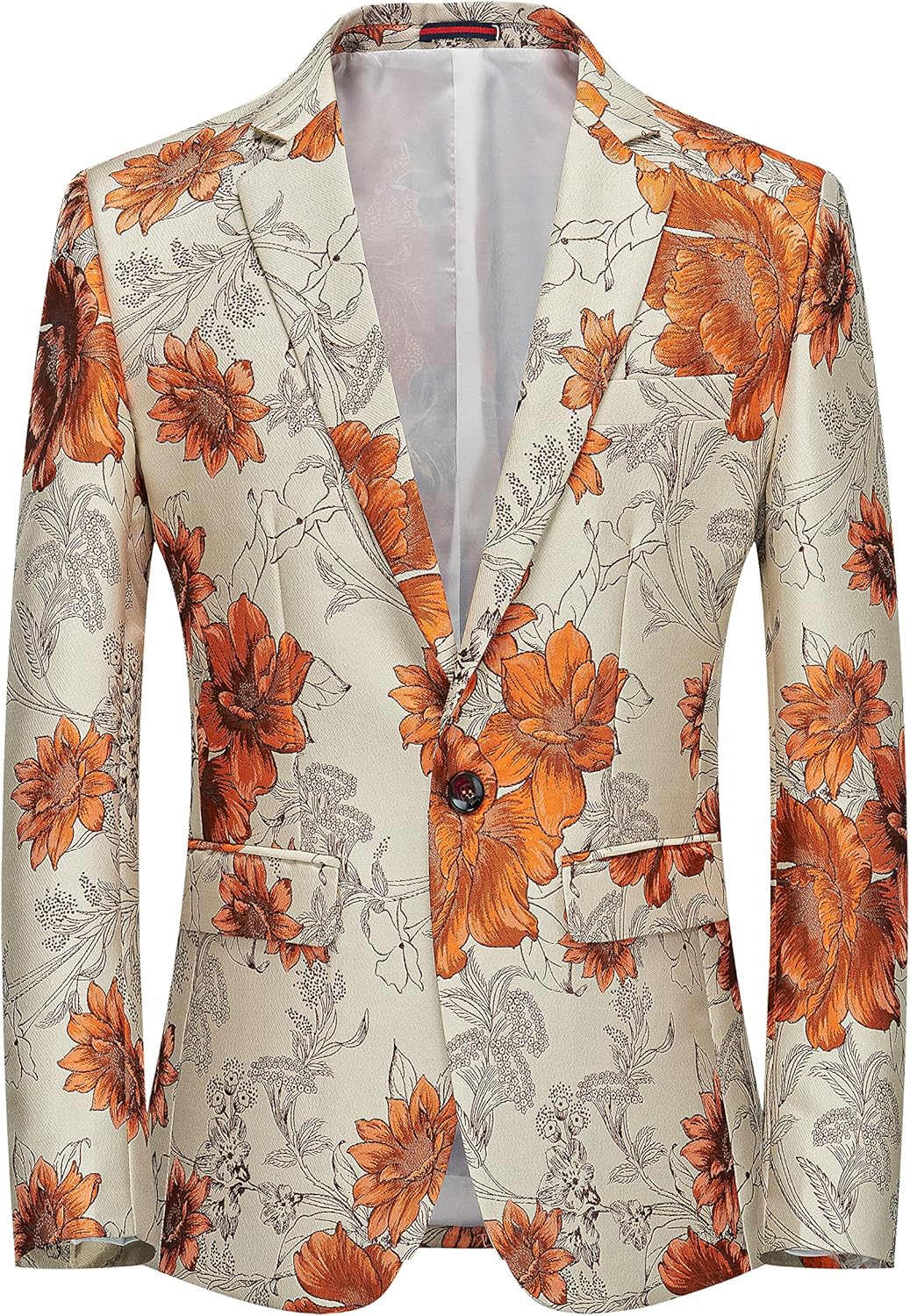 UNINUKOO Mens Blazer Floral Suit Jacket Notched Lapel Tuxedo Luxury Paisley Prom Casual Blazer for Men