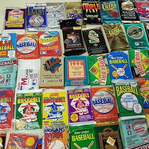 Miniatura 4 de Rookies HQ 50 paquetes originales sin abrir de tarjetas de béisbol nuevas y vintage (1986-2010) Plus Pack 100 fundas suaves
