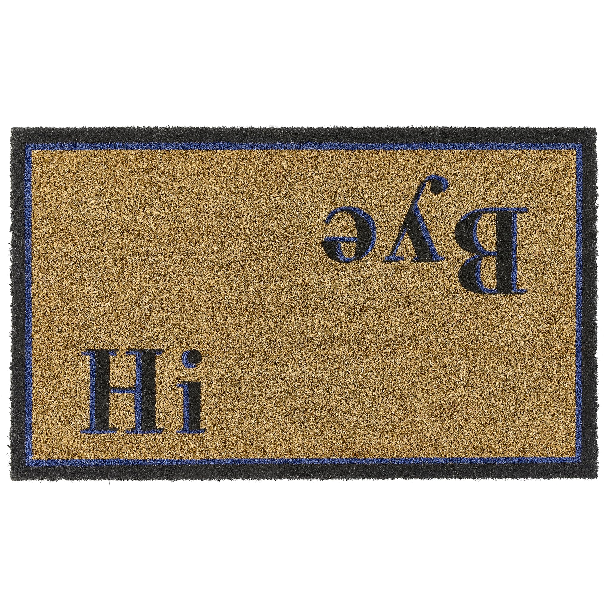 My Mat Printed Coir Hi Bye Doormat, Perfect for Indoor and Outdoor Use, Large Welcome Mat for Front Door, Entryway and Patio 45x75cm