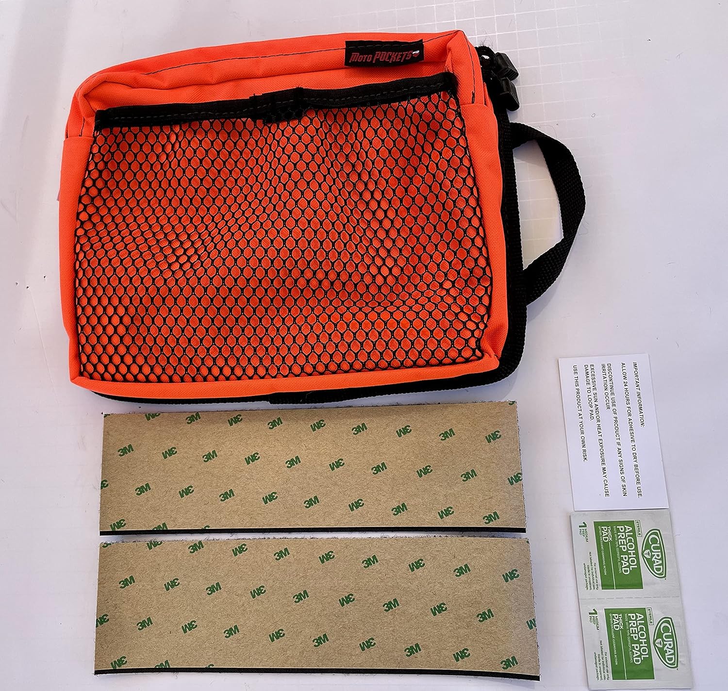 Moto Pockets Top Case Lid Bag Organizer for Motorcycle Top Boxes, Weather-Resistant, Hi-Viz Orange