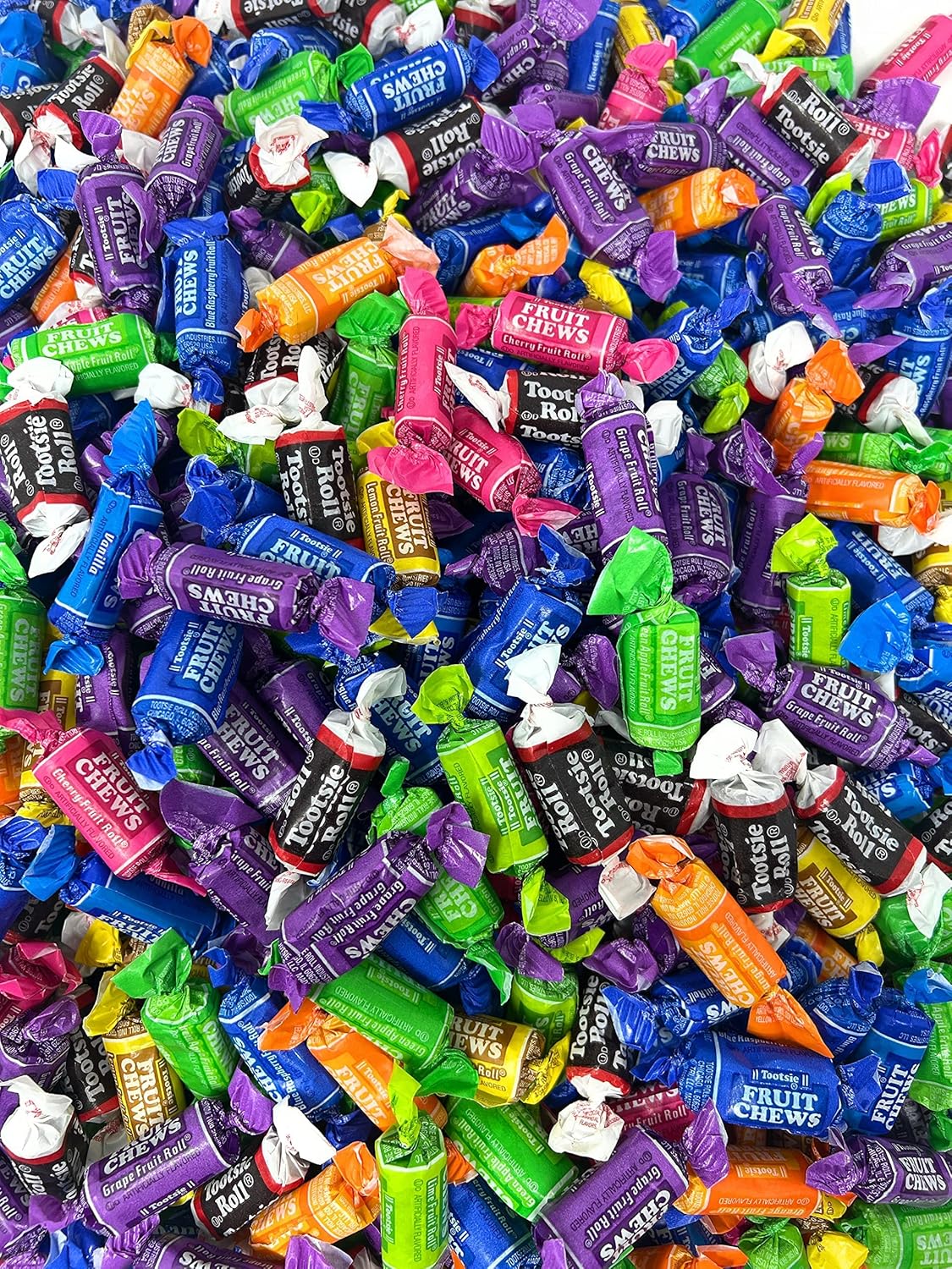 Tootsie Roll Fruit Chews And Original Chocolate Midgees American Chewy Taffies Candy Individually Wrapped In Resealable Bag Bulk 10 Lbs 500+pcs (160 oz) - Made In USA