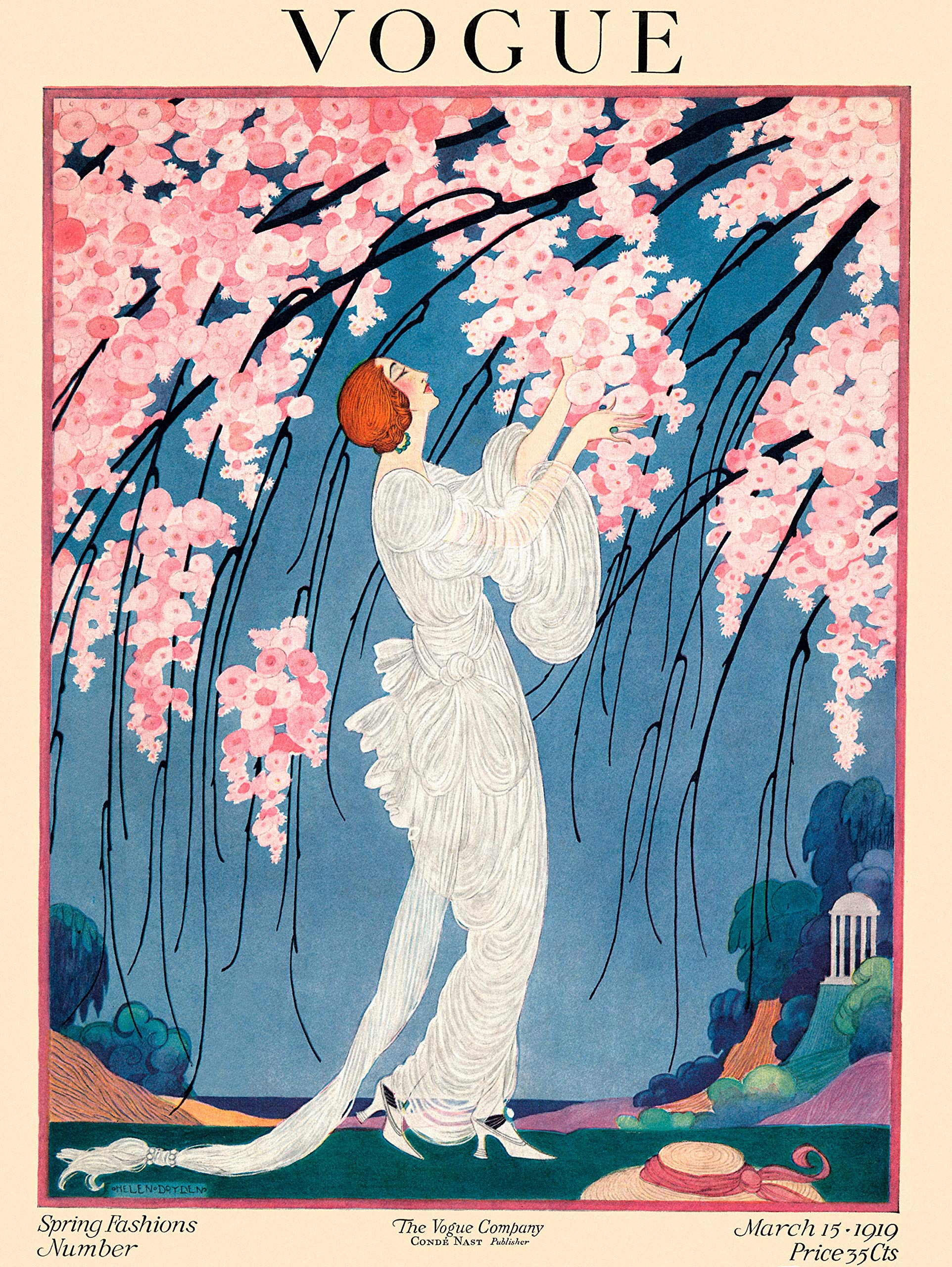 RPW Vintage Magazine Art Cover March 1919 Helen Dryden Fashion Beauty Wall Art Poster A4 and A3 size print (A4)