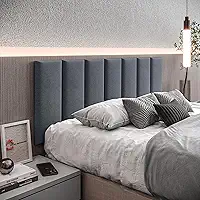 Cabeceira Cama Box Casal Kit C/ 7un Modulos Estofados Adesivo (Grafite)