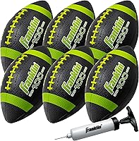 Franklin Sports Grip-Rite Junior Rubber Football for Kids - Durable Easy-Grip Youth Size, Peewee Outdoor Play, Single or Team Packs