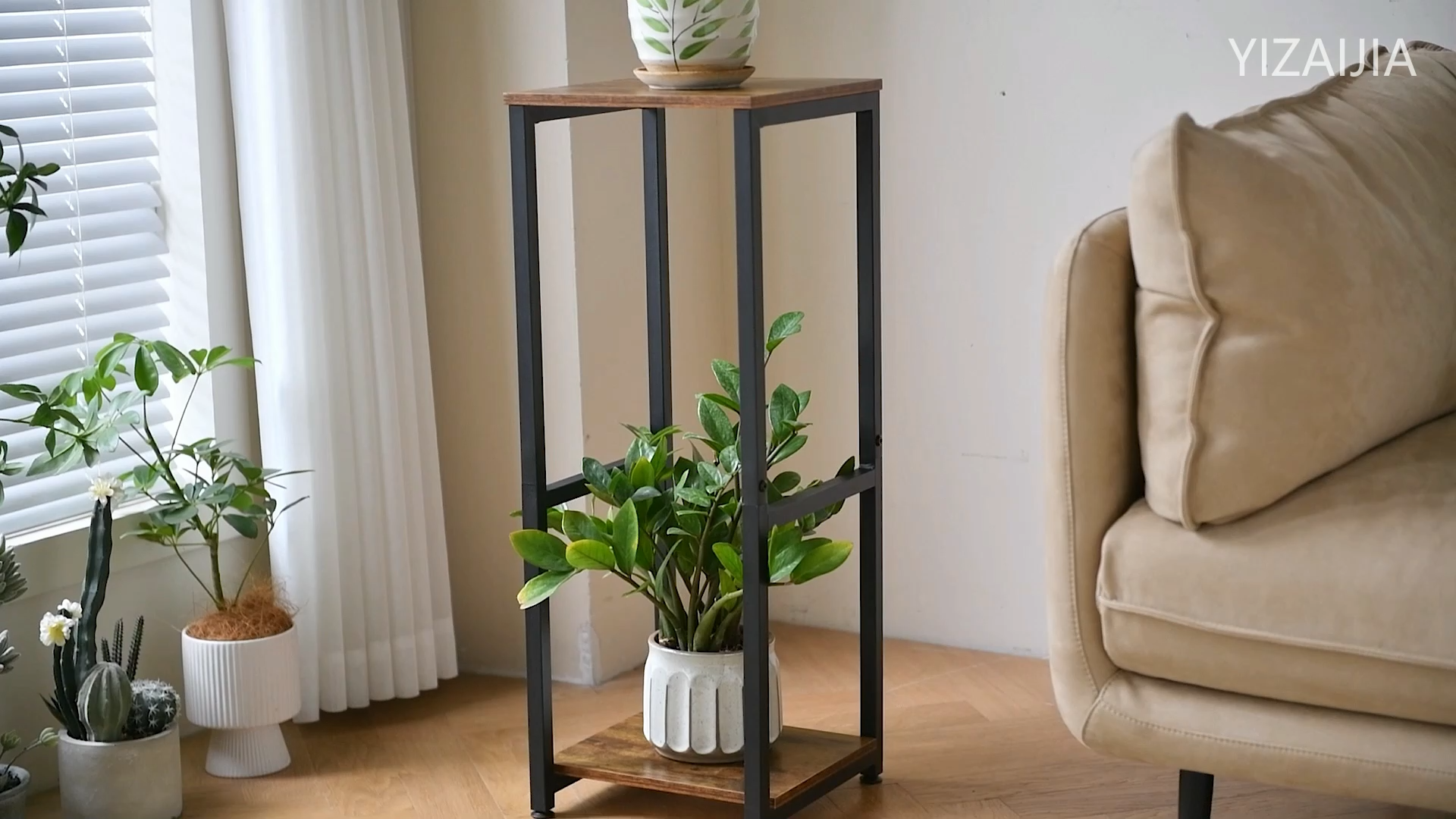 Amazon.com : YIZAIJIA Plant Stand Indoor Corner Tall 2 Tier Metal