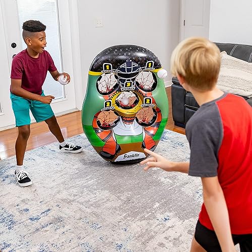 Vista 22 de Franklin Sports Juego inflable de lanzamiento de objetivos – Juego de mini juego de lanzamiento para niños, portátil para interiores y exteriores