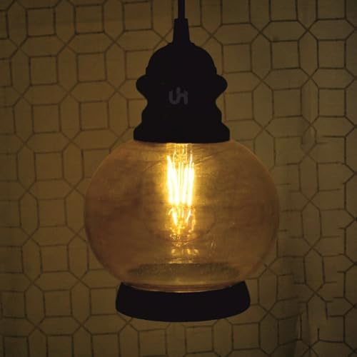 Image of Urbanhive Modern Geometric Metal Cage Pendant Light, Industrial Hanging Ceiling Lamp E27 Holder Decorative Chandelier (Bulb Not Included)