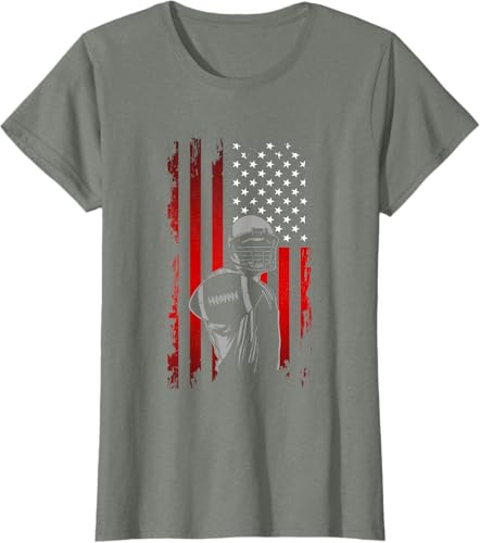 Miniatura 5 de American Football T-Shirt Black,Navy Blue,Asphalt Grey,Baby Blue,Grass Green,Dark Green,Brown,Olive Green,Lemon Yellow,Dark Heather Grey,Heather