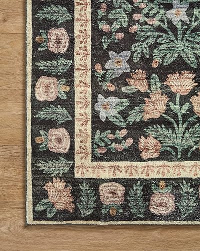 Miniatura 6 de Rifle Paper Co. x Loloi Eden Collection EDE-02 - Alfombra decorativa negra de 2 pies 3 pulgadas x 3 pies 9 pulgadas