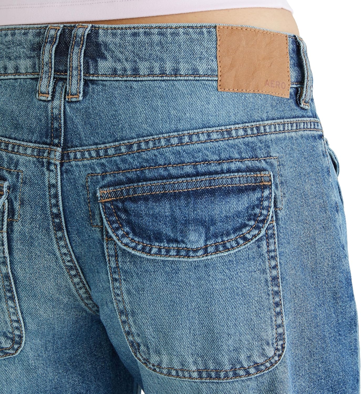 AEROPOSTALE Women's Low-Rise Baggy Wide-Leg Jean - Image 3