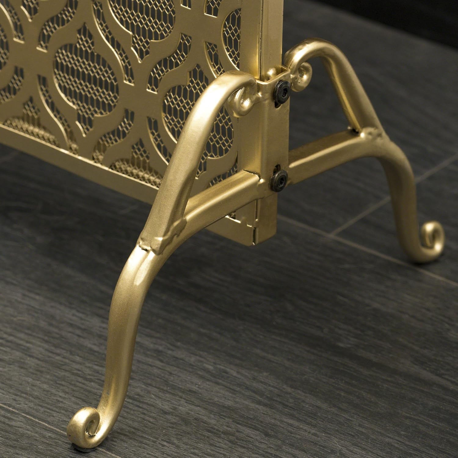 Christopher Knight Home Elmer Single Panel Iron Fireplace Screen, Gold