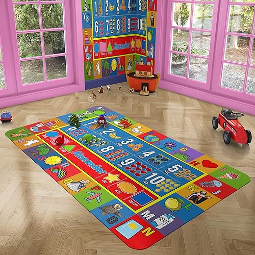 Miniatura 4 de Alfombra ABC para habitación de niños, adorable alfombra ABC para habitación de niños, alfombras escolares, alfombras grandes ABC para aula, tapetes