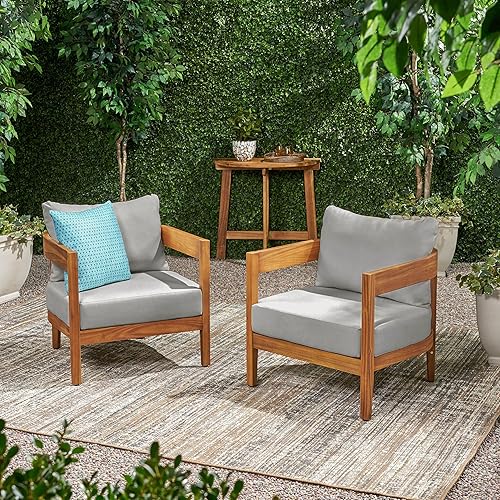 Christopher Knight Home Nadine Acacia Wood Club Chairs Set of