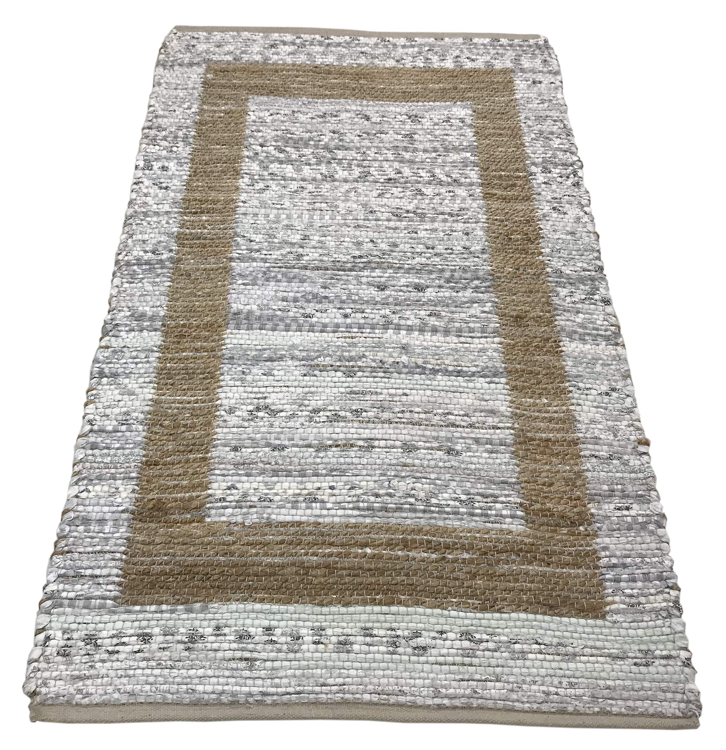 Tappeto Chindi Kelim Durry realizzato a mano, 4 misure (avorio, 70 x 140 cm)