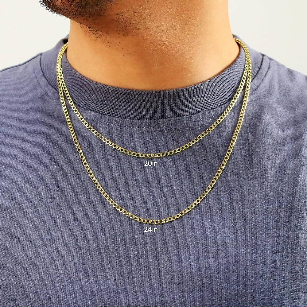 Amazon | Nuragold 10K リアルイエローゴールド キューバカーブ
