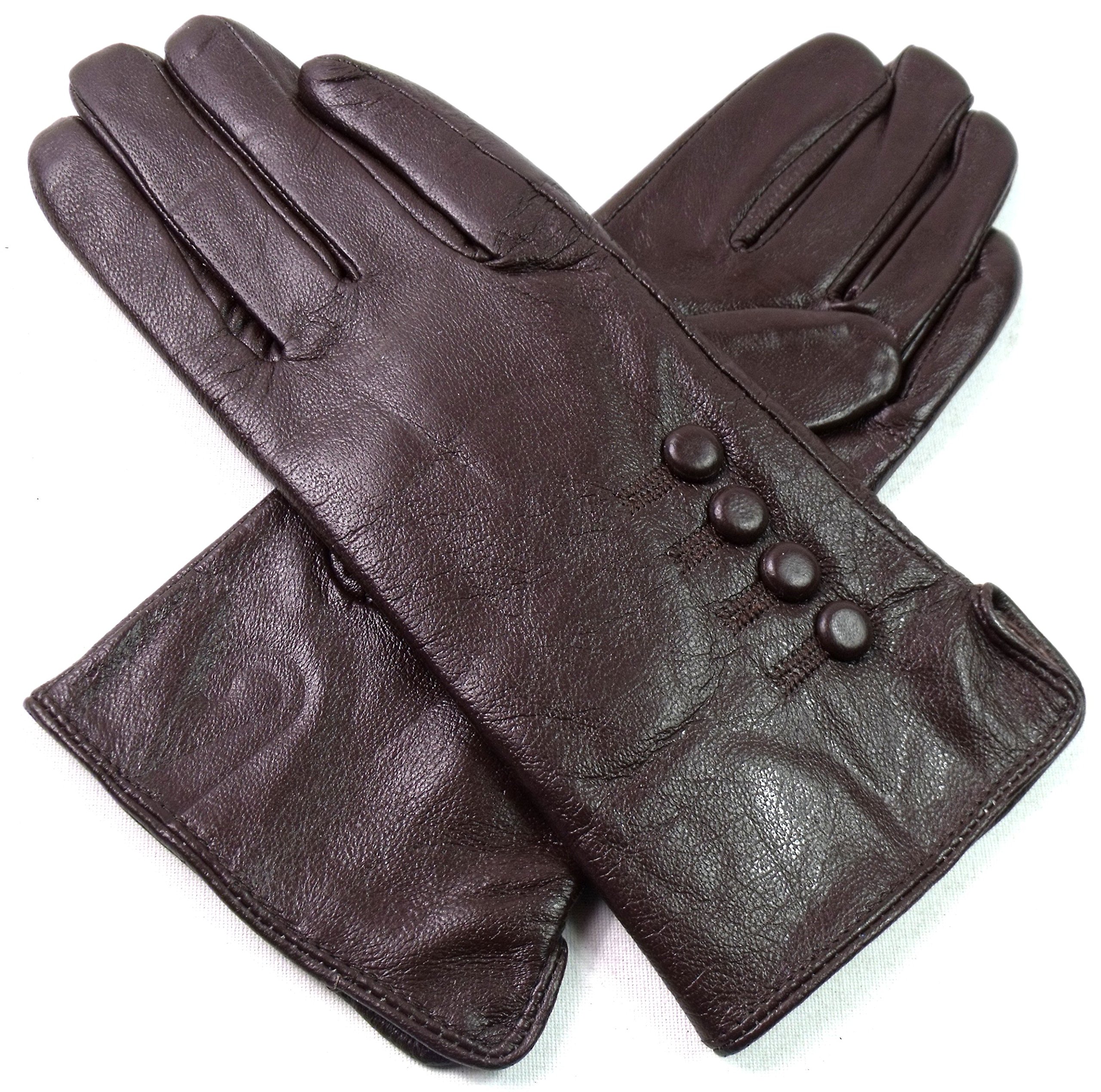 Emporium Leather Women's Brown Premium Genuine Leather Gloves (X Large, )