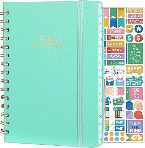 Agenda de presupuesto, libro de presupuesto con organizador de facturas y rastreador de gastos, 6.1 x 8.25 pulgadas, planificador de finanzas sin