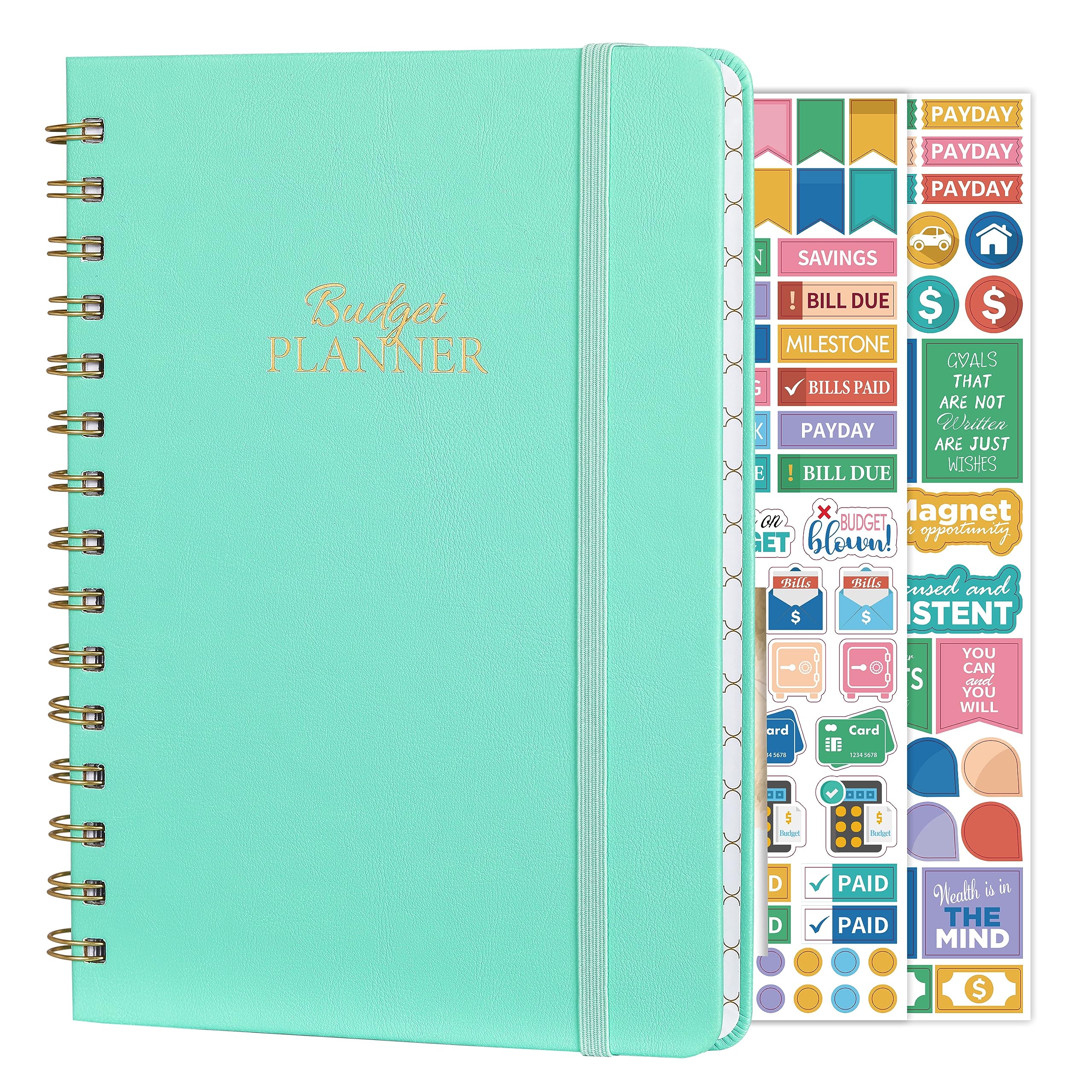 Budget Planner - Budget Book with Bill Organizer and Expense Tracker, 6.1" x 8.25", 12 Month Undated Finance Planner/Account Book to Take Control of Your Money, Start Anytime - Mint