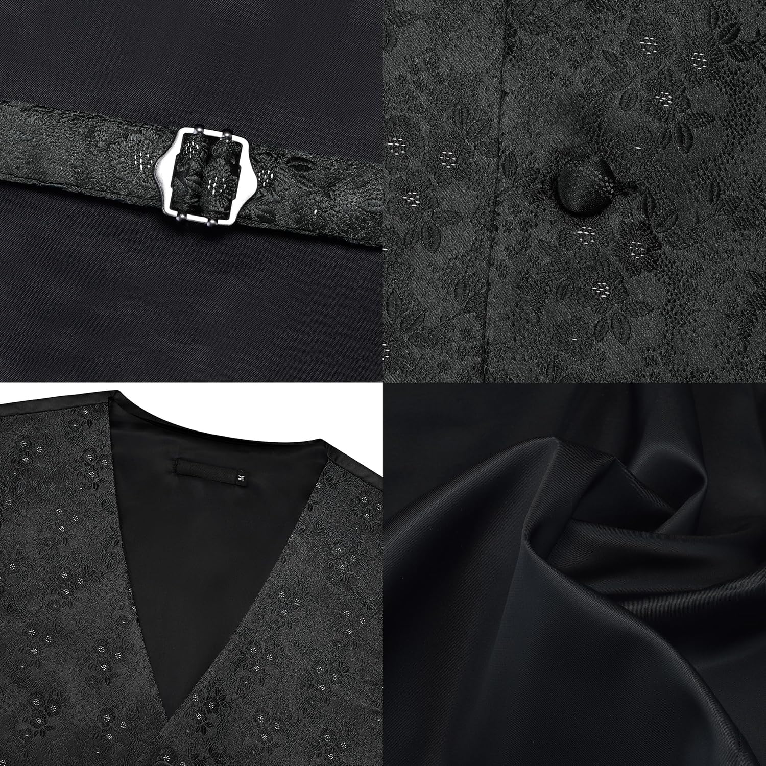 GUSLESON Fashion Paisley Vest for Men Jacquard Tie Waistcoat Bow tie Hanky Lapel Pin Cufflinks Set Wedding 7PCS - Image 4