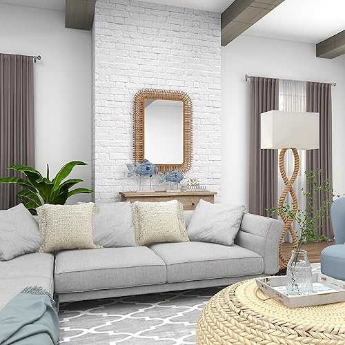 Miniatura 8 de Deco 79 Polystone - Escultura decorativa de peces tribales con detalles tallados blancos y detalles de espejo, juego de 2 figuras de acento de 14