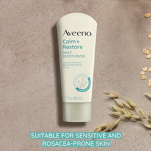 Miniatura 5 de Aveeno Calm + Restore - Protector solar mineral hidratante diario con amplio espectro SPF 30, humedad ligera durante todo el día + protección solar
