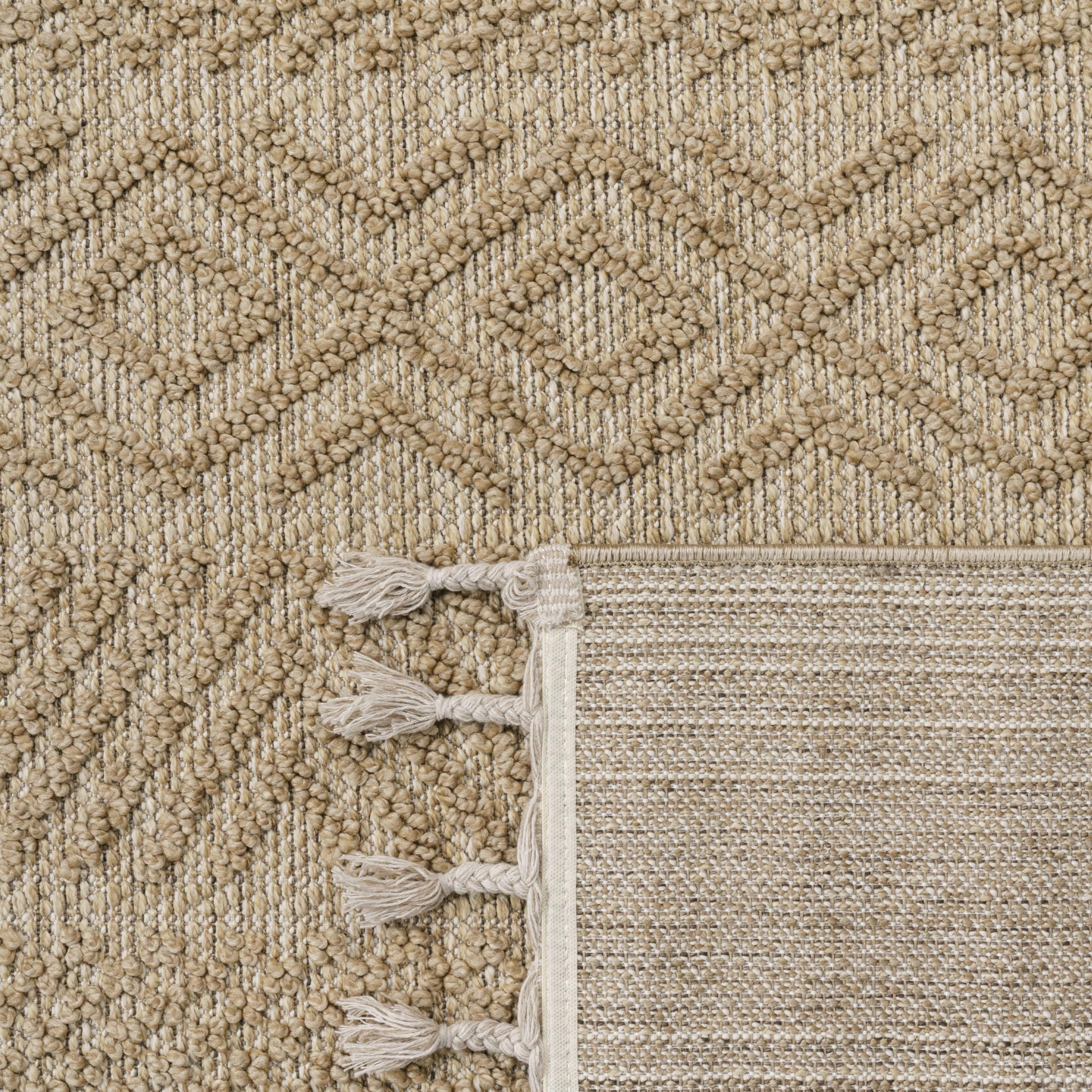 Paco Home Vloerkleed Woonkamer Laagpolig Patroon Scandinavisch Boho Patroon Geometrisch, Maat:160x220 cm, Kleur:Beige 7