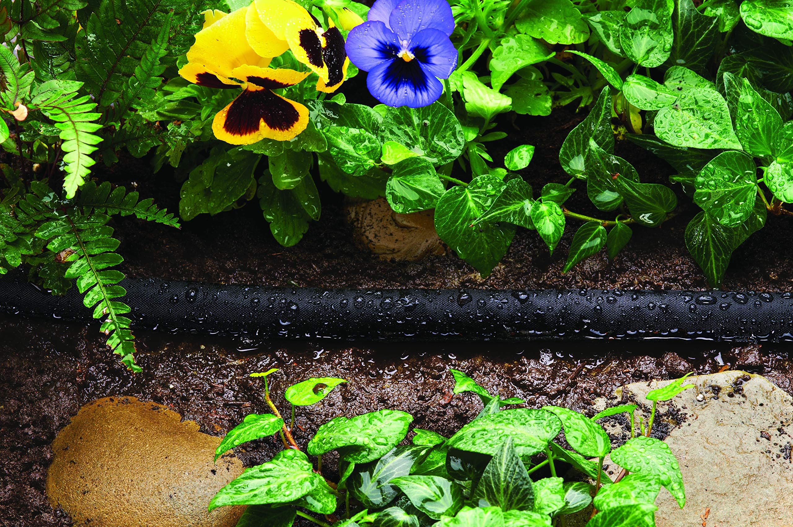 Gardena CONTINENTAL CFH50 Flat Soaker Hose 50 ft, Black