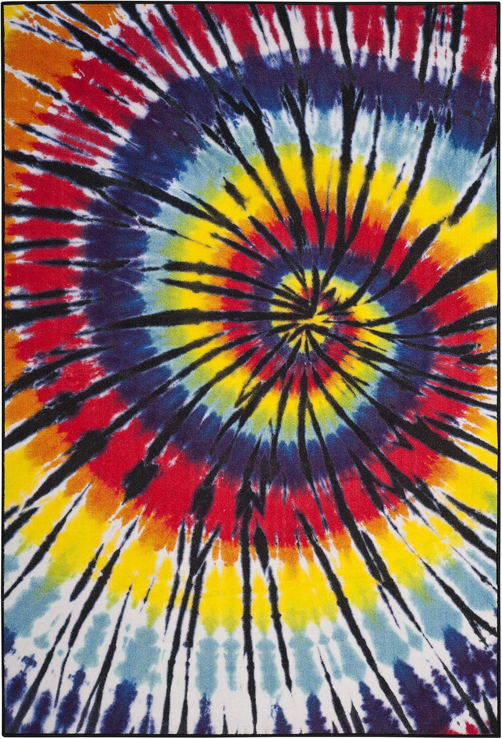 SAFAVIEH Washable Rug Paint Brush Collection - 4'4" x 6', Fuchsia & Yellow, Slip Resistant & Easy to Clean, Ideal for Living Room, Bedroom, Nursery, Kids Playroom, Dining Space (PTB127A)