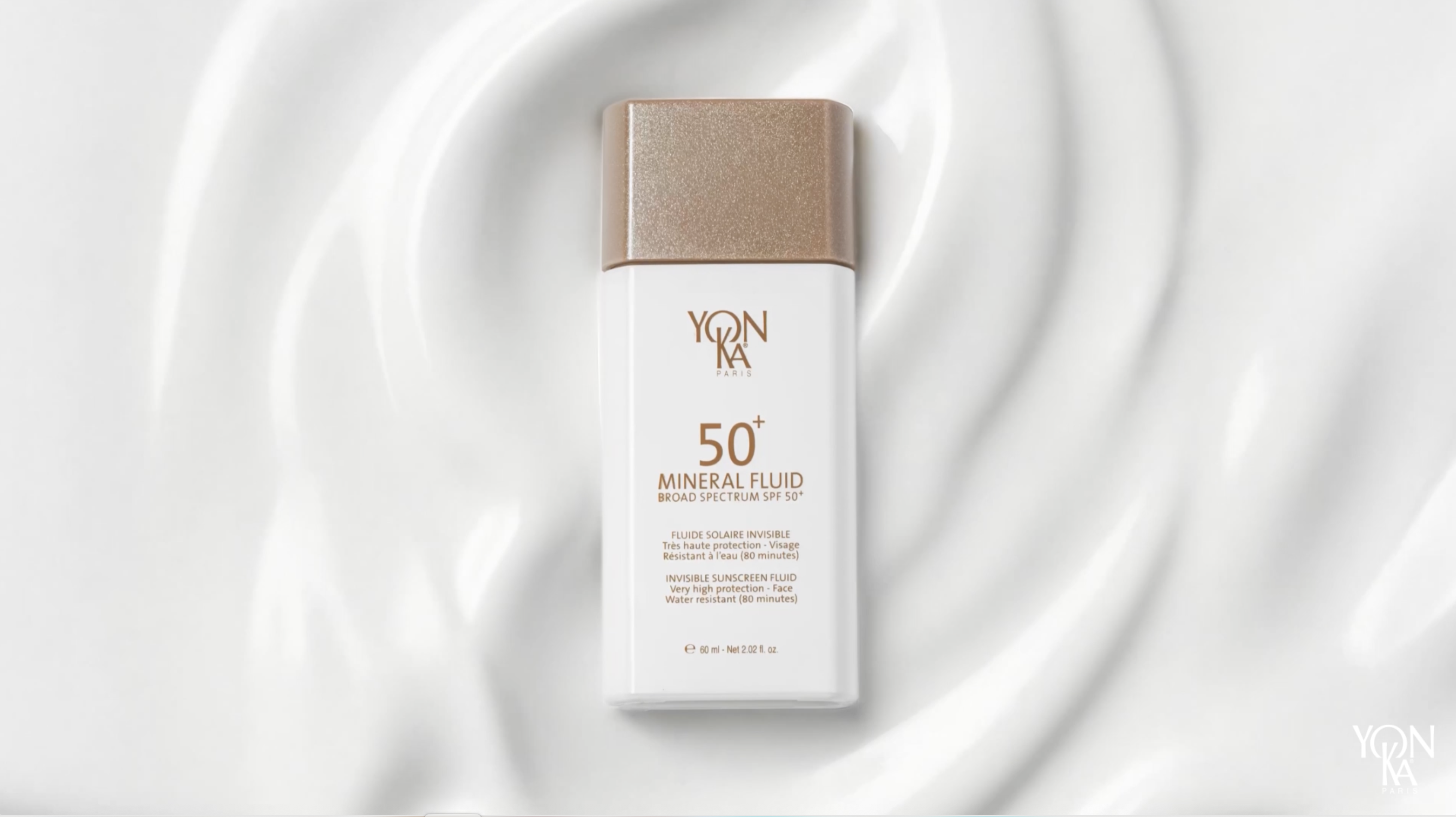 YONKA PARIS SPF 50 Mineral Fluid | Weightless Sheer Sunscreen No White Cast | 100% Non Nano Zinc Oxide Niacinamide | Fragrance Free Water Resistant | Daily Facial Sun Protection