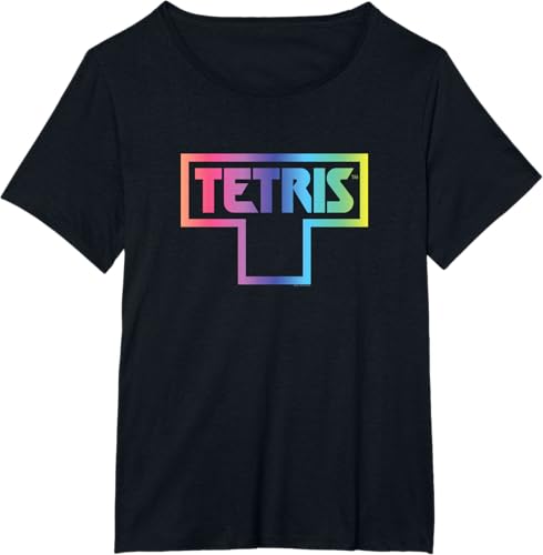 Miniatura 5 de Tetris Color Fade Logo Camiseta, Negro -