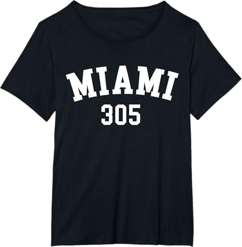 Miniatura 83 de Miami 305 USA American College Font T-Shirt Negro,Azul Marino,Azul Pastel,Arándano,Rojo,Plateado,Hierba,Verde Kelly,Marrón,Verde Oliva,Jaspeado
