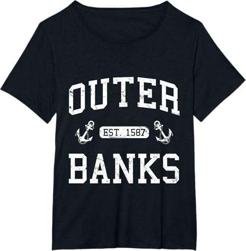 Miniatura 14 de Outer Banks NC North Carolina T-Shirt Black,Navy Blue,Asphalt Grey,Dark Heather Grey,Royal Blue