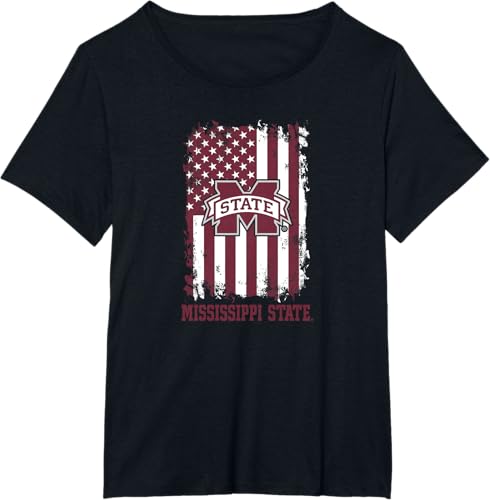 Miniatura 9 de Camiseta patriótica retro con bandera estadounidense de los Mississippi State Bulldogs, Negro -
