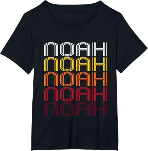 Miniatura 9 de Noah Retro Wordmark Pattern - Vintage Style T-shirt T-Shirt Black,Sapphire Blue,Pink Heather,Olive Heather,Purple Heather,Red Heather,Burgundy,Brown