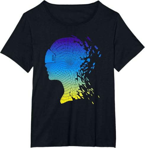 Miniatura 9 de Camiseta con diseño de auriculares de realidad virtual de VR Fans, Negro, S Negro,Azul Marino,Azul Pastel,Plateado,Limón