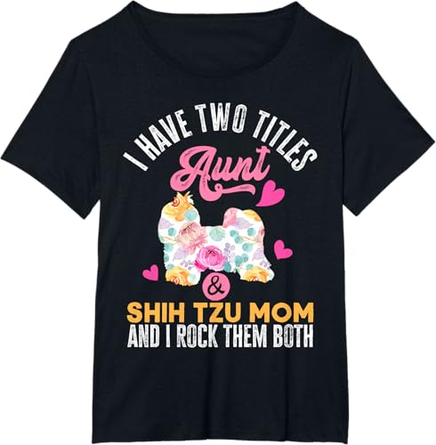 Miniatura 33 de I Have Two Titles Aunt and Shih Tzu Mom | Funny Dog Men Women T-Shirt Black,Navy Blue,Asphalt Grey,Cranberry Red,Red,Kelly Green,Dark Heather