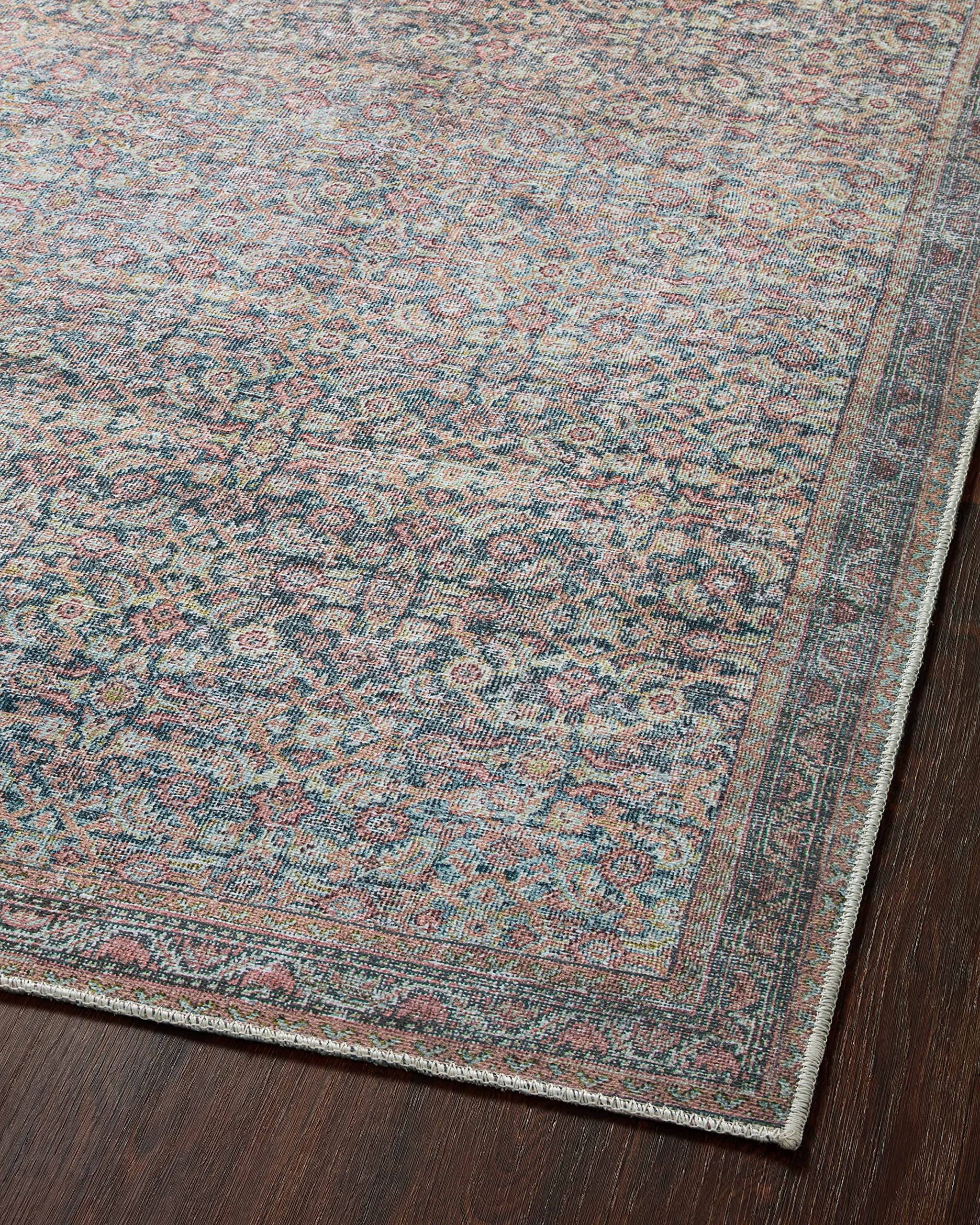 Loloi II Adrian Collection ADR-04 Denim / Multi, Traditional 2'-3" x 3'-9" Accent Rug