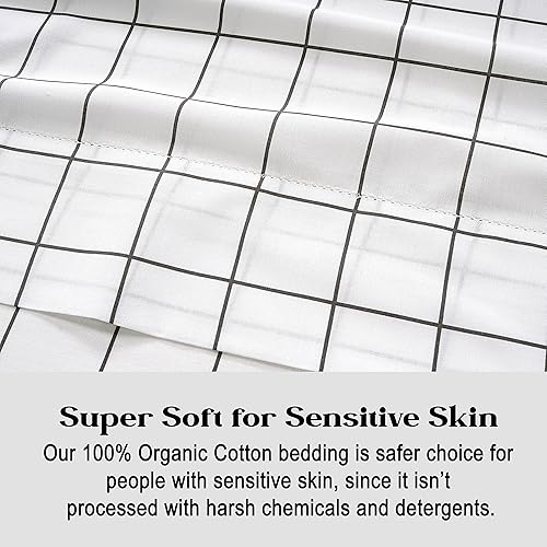 Miniatura 7 de Lane Linen - Juego de 3 piezas con sábana bajera 100% algodón orgánico en tamaño King y 2 fundas de almohada, con tejido de percal de algodón suave,