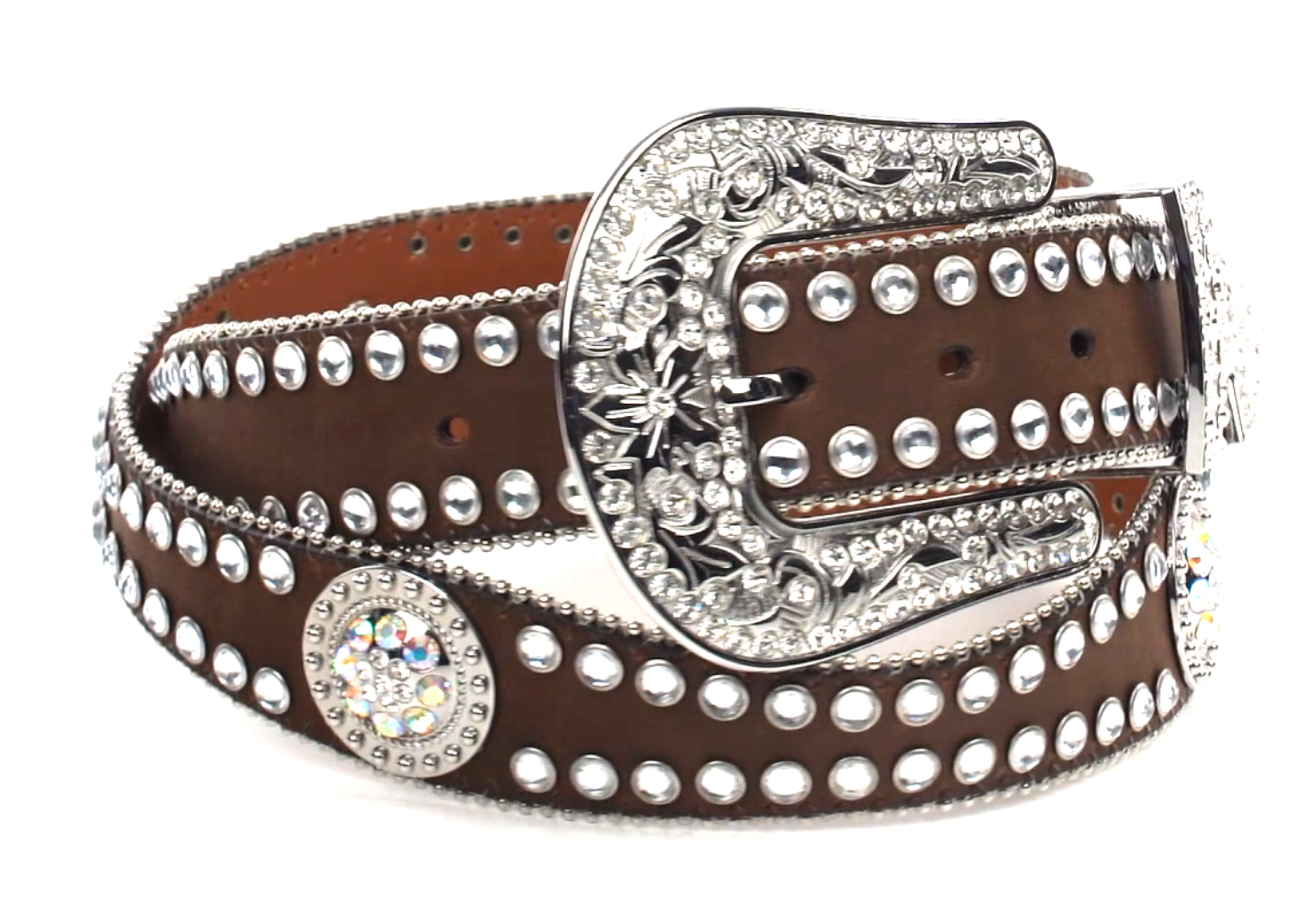 Amazon.com: Blazin Roxx Women's Rhinestone Lined Concho Belt Med