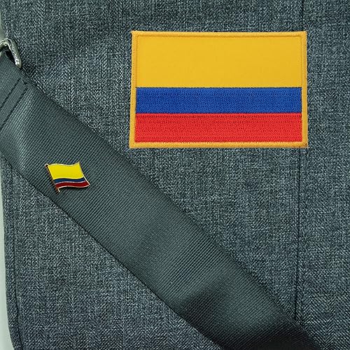 Miniatura 9 de A-ONE - Parche de respaldo sellado con calor de la bandera de Colombia + botones de metal Insignias de Pin de la bandera de Colombia, decoración y