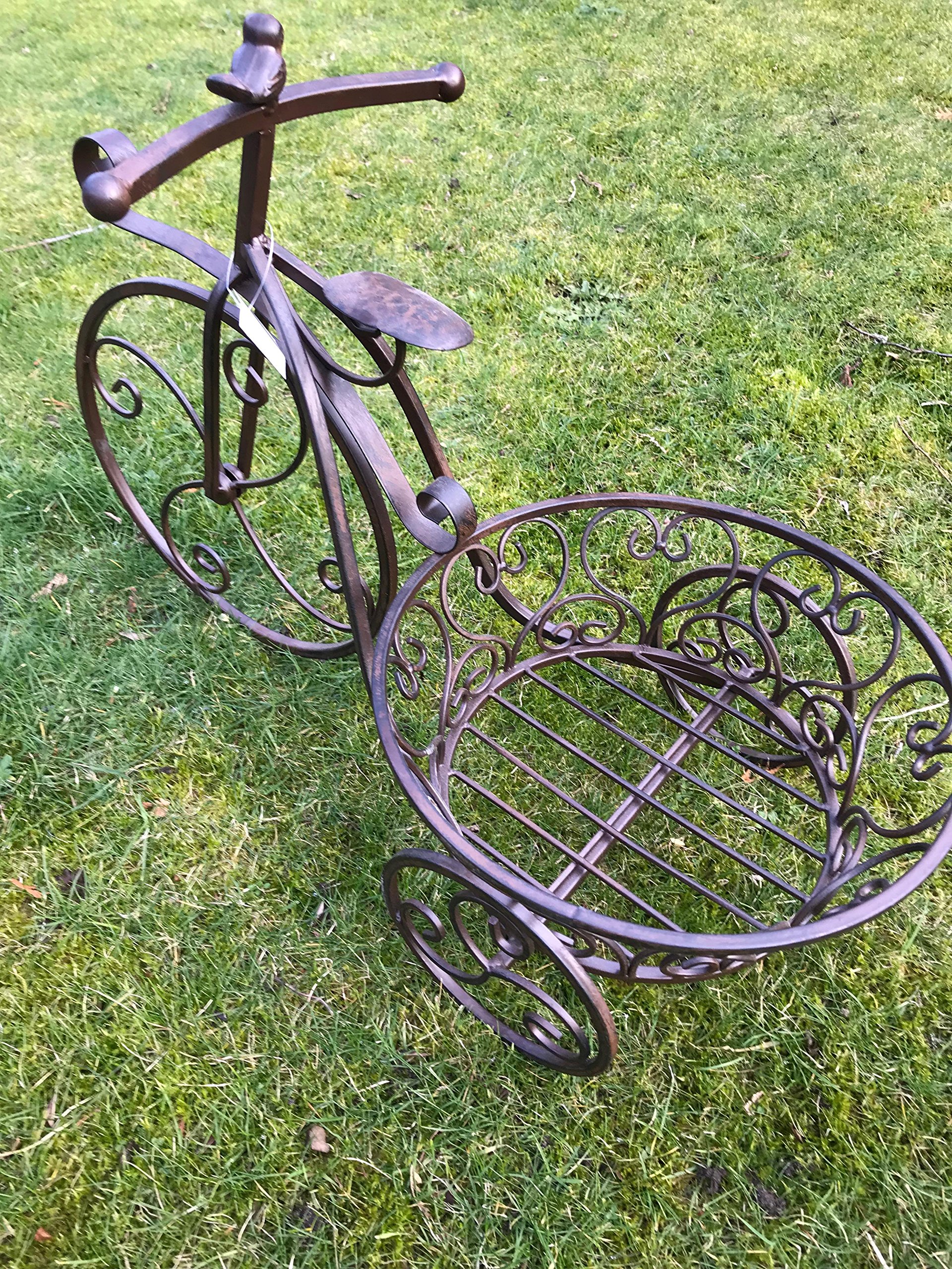 Moritz Pflanzfahrrad braun Blumenfahrrad Gartendeko Deko Vintage Metall | Wetterfest, zum Bepflanzen mit Blumen und Kräutern, rustikaler Stil für Balkon, Terrasse und Fensterbank, drinnen wie draußen
