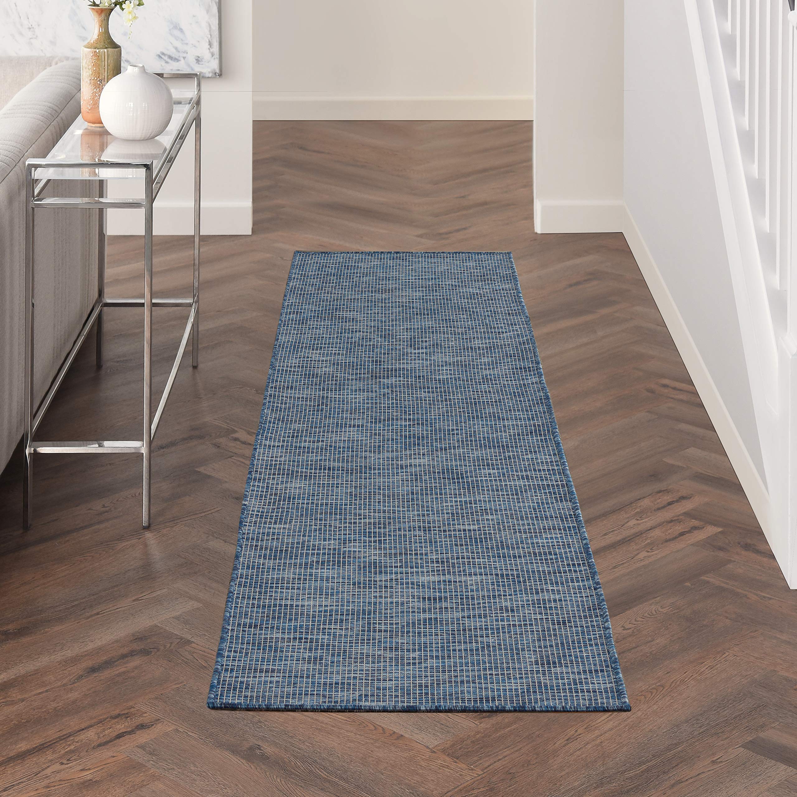 Nourison Home Positano Navy Blue 2'2" x 8' Area Rug - Easy Clean, Non Shedding, Bed Room, Living Room, Dining Room, Kitchen (8' Runner)