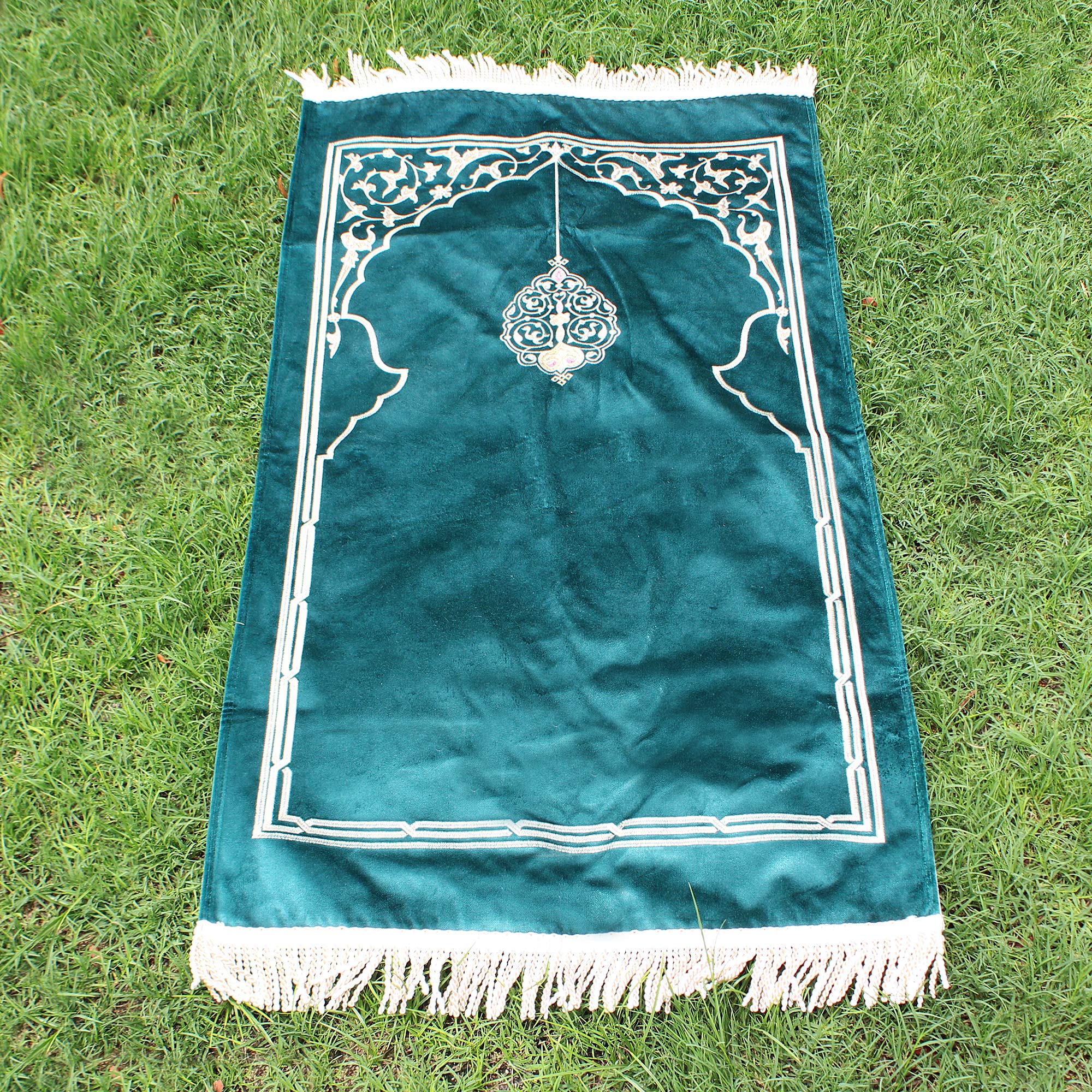 Vellato Embroidered Velvet SijadahPrayer MatPrayer RugJanamazMuslim Prayer CarpetSalah Rug