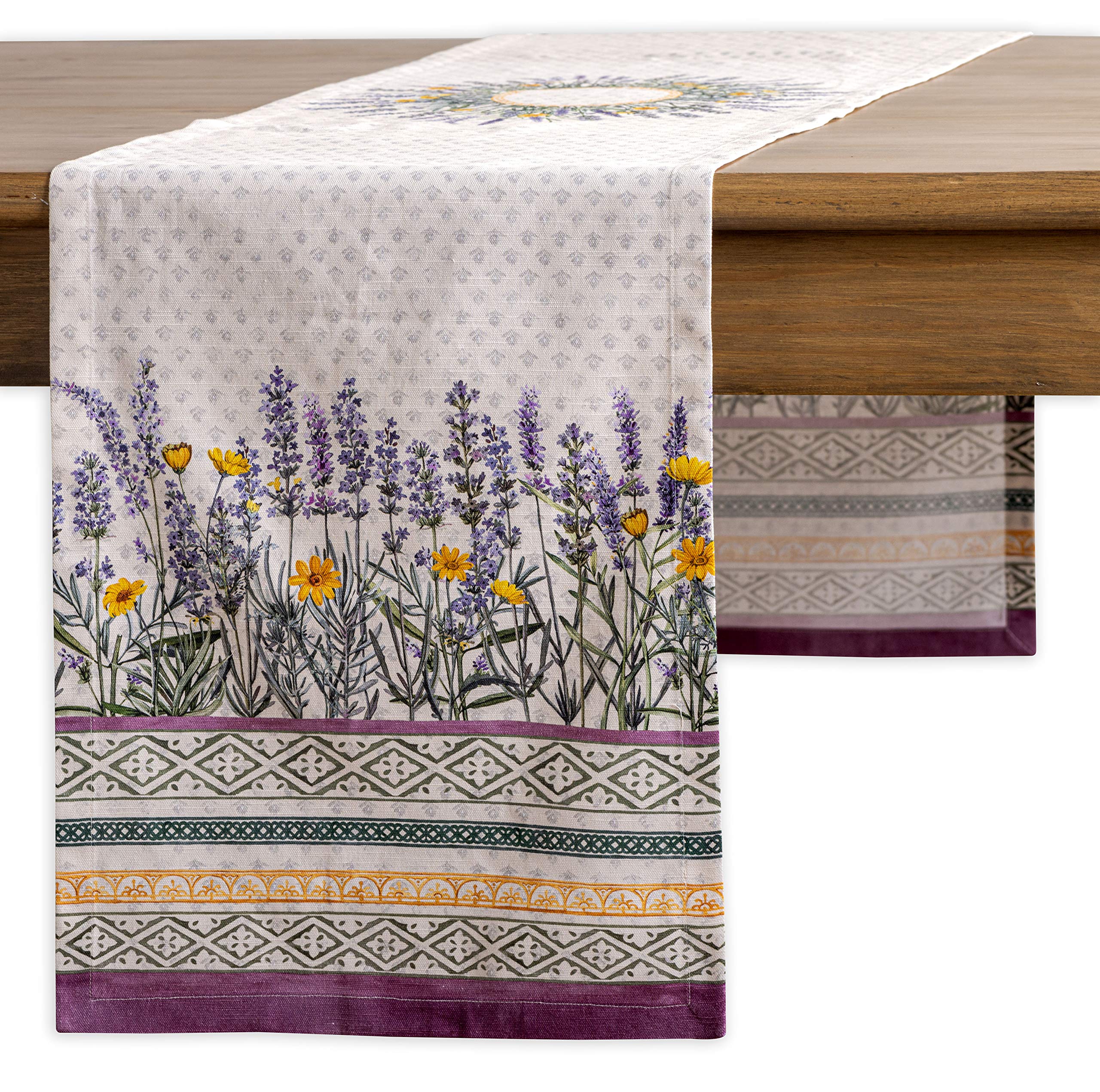 Maison d' Hermine Table runner 100% Cotton Single Layer Table Runners 180 CM long for Home Kitchen Dining Party Wedding Bridal Shower Spring Summer (Fanny Lavender, 37 cm x 180 cm)