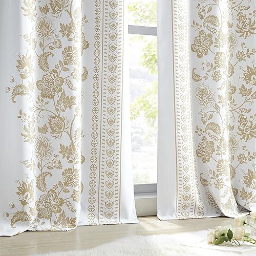 Miniatura 1 de Jubilantex Cortina blackout botánica para ventana, 63 pulgadas de largo, reducción de ruido, aislamiento térmico, tratamiento de ventana para