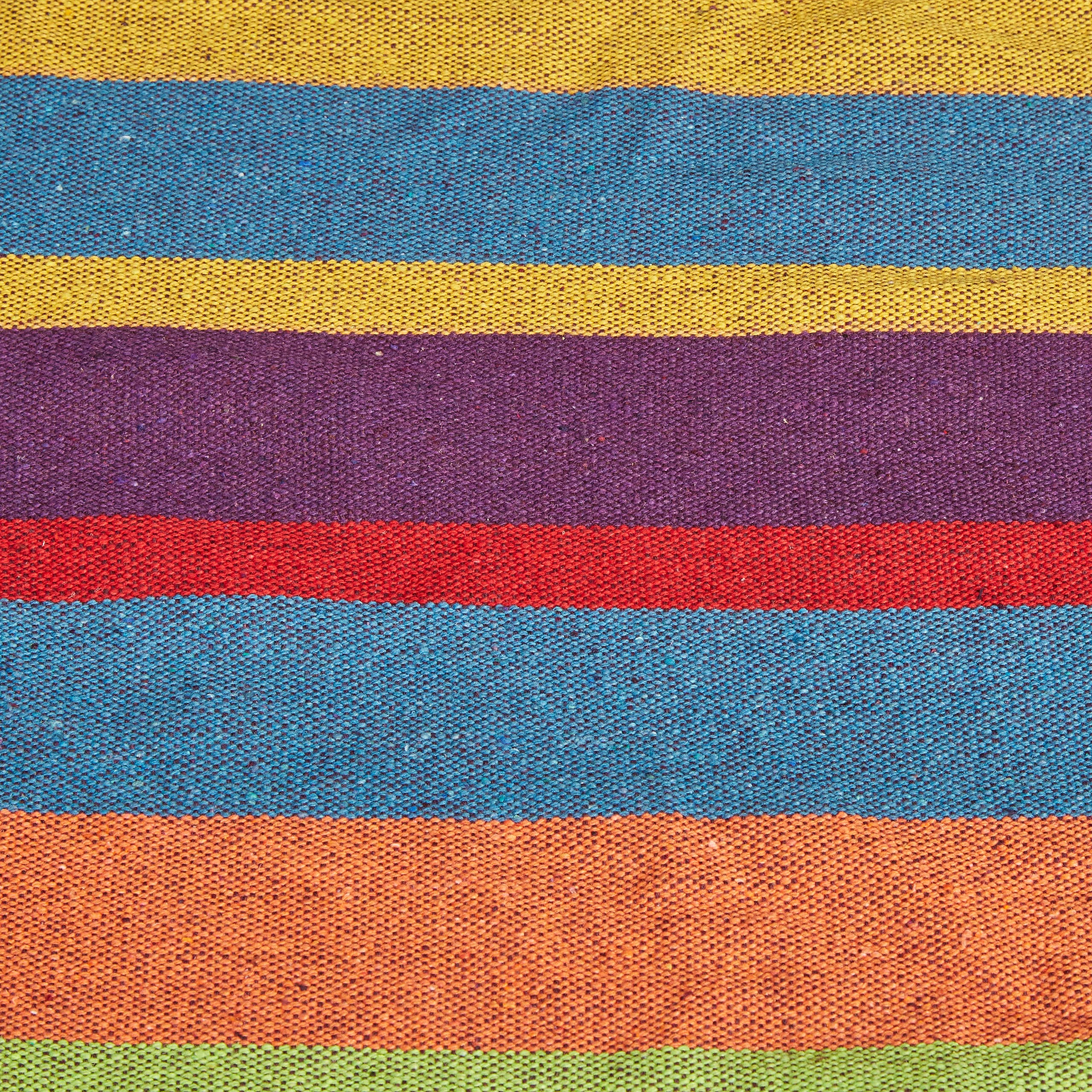 Relaxdays Hamaca de Algodón, 150 x 190 cm, con Set de Fijación, hasta 300 kg, Portátil, Cama Colgante, Multicolor
