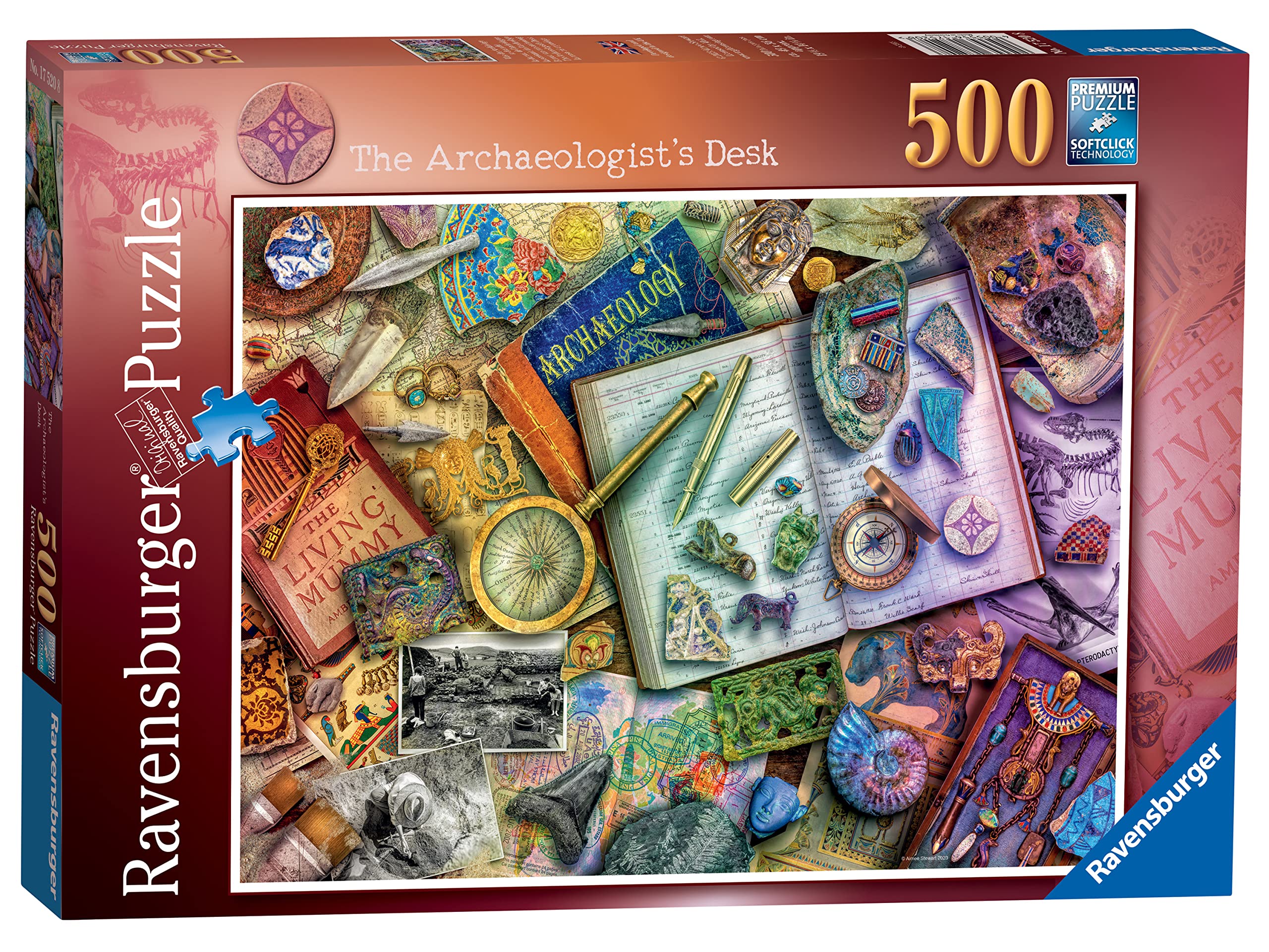 Ravensburger Aimee Stewart The Archaeologist’s Desk 500 Piece Jigsaw Puzzle for Adults and Kids Age 10 Years Up