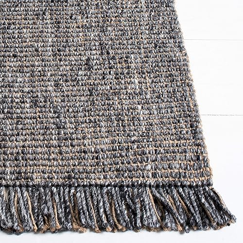 Miniatura 3 de Safavieh Natural Fiber Collection - Alfombra de área de 8 x 10 pies, carbón y natural, yute tejido a mano, ideal para zonas de alto tráfico en sala