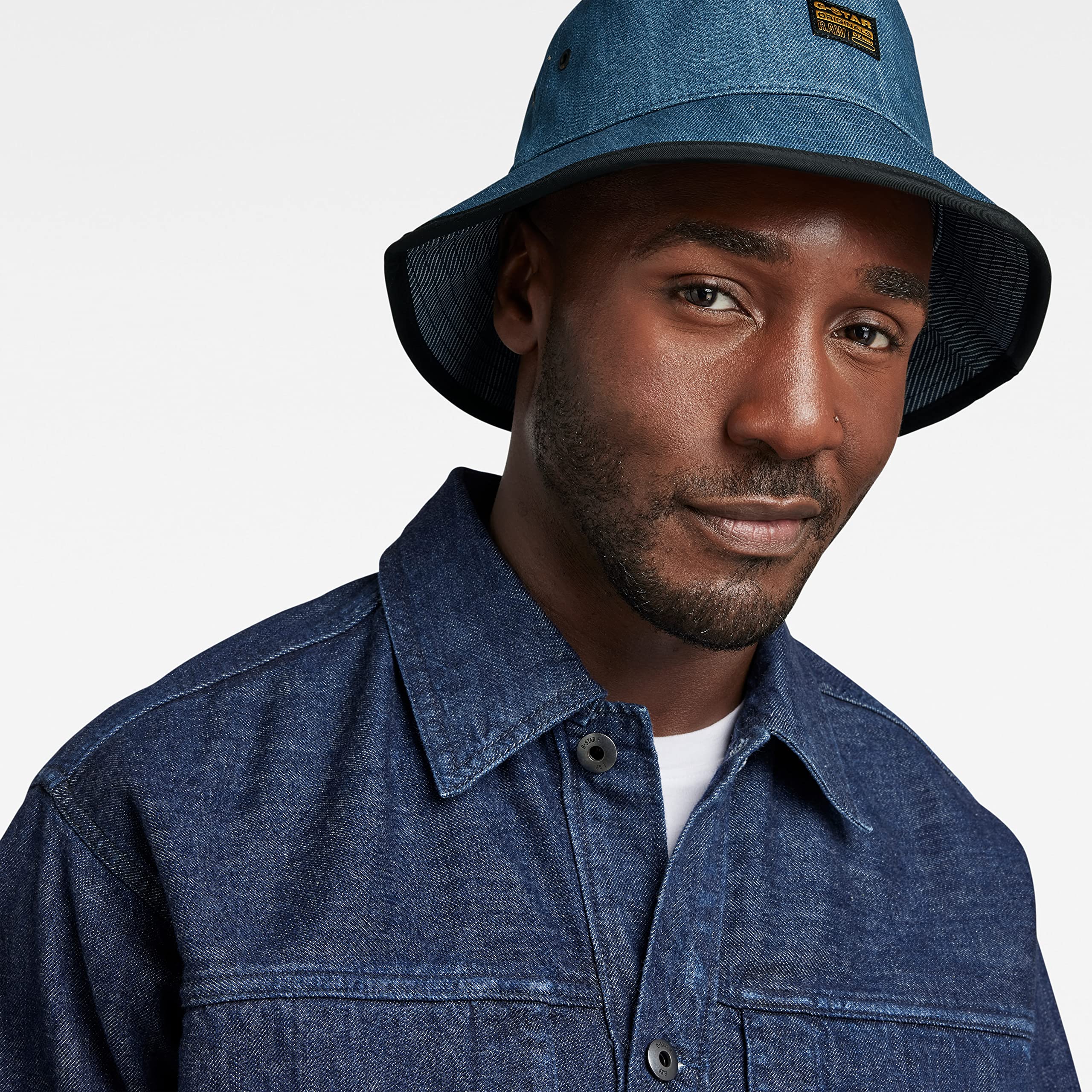 G-STAR RAW Men's Bucket Hat, niebieski (raw Denim D23090-D318-001), L, Niebieski (raw denim D23090-D318-001), L