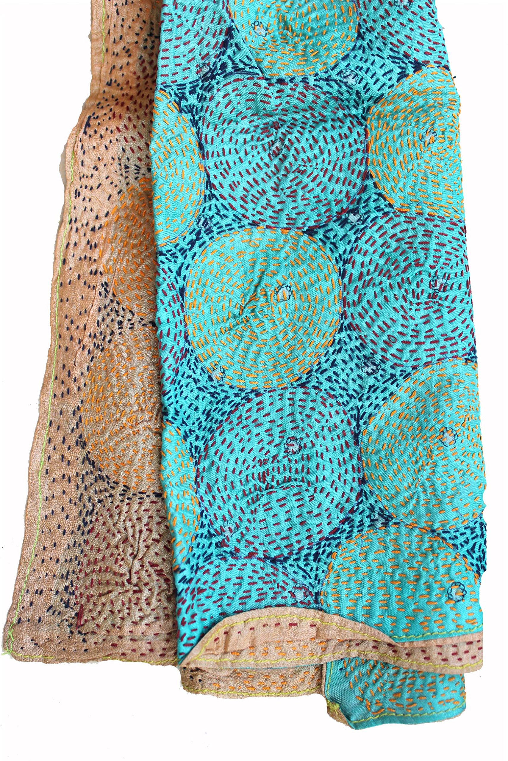 Mango Gifts Kantha-Schal für Mädchen, 100 % Seide